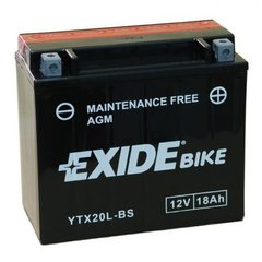 EXIDE YTX20L-BS Мото аккумулятор 18 А/ч, 270 А, (-/+), 175х87х155 мм
