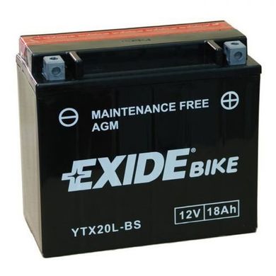 EXIDE YTX20L-BS Акумулятор 18 А/ч, 270 А, 175х87х155 мм