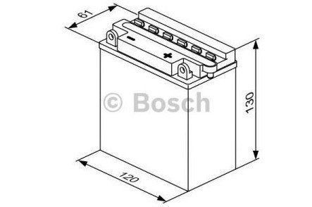 Мотоакумулятор BOSCH-M4F18 0 092 M4F 180 12V, 5Ah, д. 121, ш. 61, в.131, обсяг 0,4, вага 2 кг, без електроліту