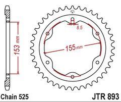 JT JTR893.38ZBK KTM 1290 SUPERDUKE (14-18)