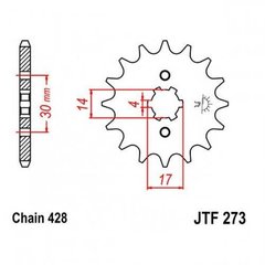 JT JTF273.15 - Зірка передня HONDA SUPRA; KAWASAKI D-TRACKER; SUZUKI FL 100/125 1999-