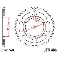 JT JTR486.43 - Звезда задняя KAWASAKI ER, EX, GPX, GPZ, KR, NINJA, Z, ZR, ZZR; YAMAHA FZ6, MT-03, YZF-R1, YZF-R3 250-1000 1984-2020