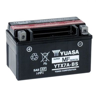 Акумулятор YUASA YTX7A-BS  6 А/ч, 105 А, (+/-), 150х87х94 мм
