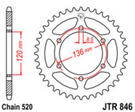 JT JTR846.45 - Звезда задняя