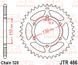 JT JTR486.43 - Звезда задняя KAWASAKI ER, EX, GPX, GPZ, KR, NINJA, Z, ZR, ZZR; YAMAHA FZ6, MT-03, YZF-R1, YZF-R3 250-1000 1984-2020