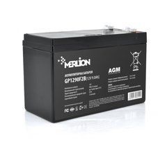 Акумуляторна батарея MERLION AGM GP1290F2B 12 V 9 Ah (150 x 65 x 95 (100)), 2.175kg Black Q10/480