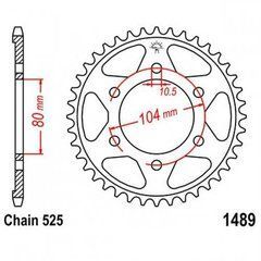 JT JTR1489.39 - Звезда задняя KAWASAKI KLZ, Z, ZR, ZX-10R, ZX-6R, ZX-7R, ZX-7RR, ZX-9R, ZZR 600-1000 1996-2020