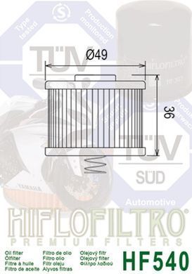 HIFLO HF540 Фильтр масляный Bajaj Boxer BM 150, 125, Bajaj V15 (DD121181)