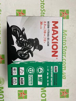 Акумулятор MAXION MXBM-YTR4A-BS AGM  (12V, 2,3Ah, 30А EN), 113x48x85 мм, вага 0,98кг