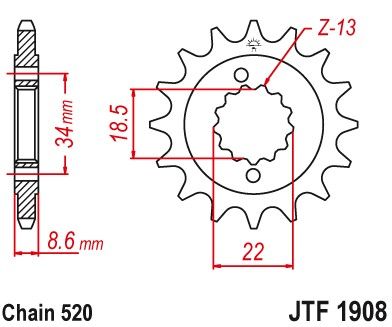 JTF1908.15RB сталева передня зірочка