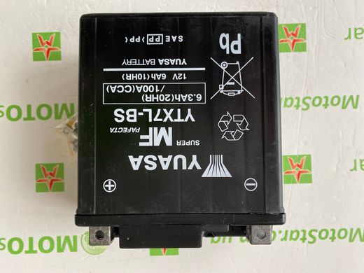 Мото акумулятор  YUASA YTX7L-BS 6,3 А/ч, 100 А, (-/+), 114х71х131 мм