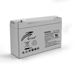 Аккумуляторная батарея AGM RITAR RT6100, Gray Case, 6V 10Ah ( 150 х 50 х 93 (99) ) Q10