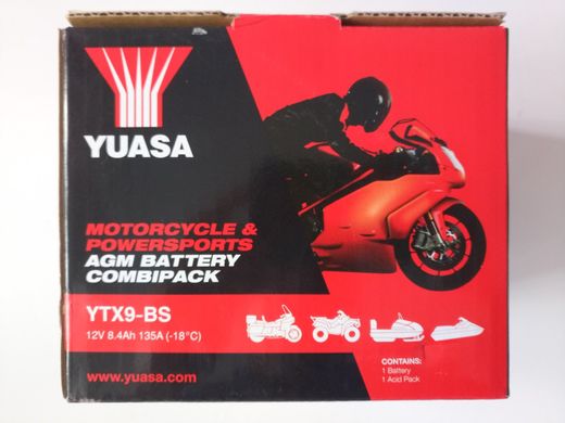 YUASA YTX9-BS Мото аккумулятор 8,4 А/ч, 135 А, (+/-), 150х87х105 мм