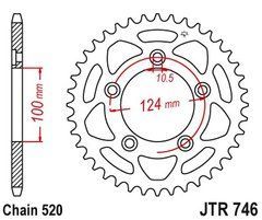 JT JTR746.44 - JTR746 (стальная задняя звездочка)