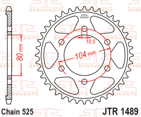 JT JTR1489.41ZBK - Звезда задняя KAWASAKI KLZ, Z, ZR, ZX-10R, ZX-6R, ZX-7R, ZX-7RR, ZX-9R, ZZR 600-1000 1996-2020