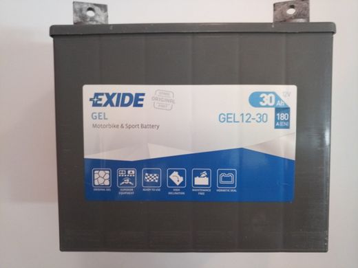 EXIDE GEL12-30 Мото аккумулятор 30 А/ч, 180 А, (-/+),197x132x186 мм