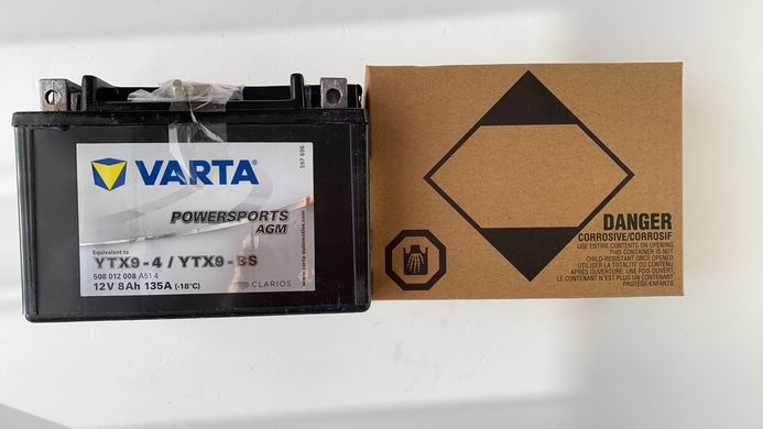 Акумулятор YTX9-BS VARTA 8 А/ч, 135 А, (+/-), 152х82х106 мм Powersports AGM