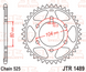 JT JTR1489.41ZBK - Звезда задняя KAWASAKI KLZ, Z, ZR, ZX-10R, ZX-6R, ZX-7R, ZX-7RR, ZX-9R, ZZR 600-1000 1996-2020