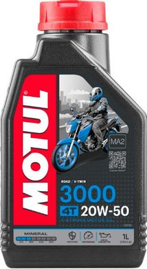 Олива Motul 3000 4T SAE 20W50 / 1 литр, (837011 / 107318)