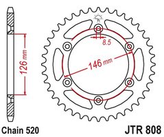 JTR808,44 Звезда задняя 520/44