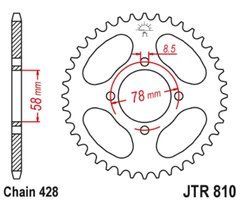 JTR810,47 Звезда задняя RG80 Gamma