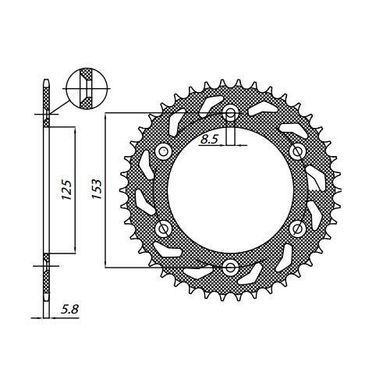 SS 1-3559-51 - Звезда задняя HONDA CR/CRF '83-'16 (JTR210.51)