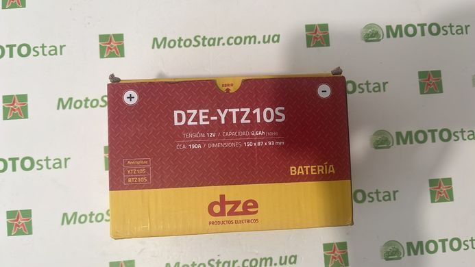 Аккумулятор DZE  DZYTZ10S (YTZ10S) 12V 8.6AH 190A 150X87X93 мм
