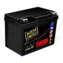 Мотоакумулятор FIAMM FTX4L-BS 12V, 3Ah, д. 114, ш. 71, в.89, електроліт в к-ті, вага 1,5 кг, CCA (-18C): 40