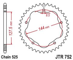 JTR752,42 стальная задняя звездочка