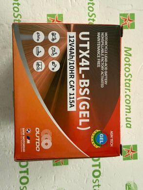 Outdo YTX4L-BS MF Superior Gel оранж .Аккумулятор 12V 4Ah, СА 115A, 114x70x88мм