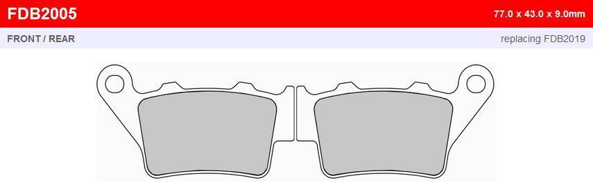 FDB2005SG PLUS - Тормозные колодки APRILIA ETV, PEGASO; BETA JONATHAN; BMW C, C1, F, S; DUCATI MONSTER, SCRAMBLER 125-1200 1992-2019