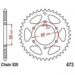 JTR473.37 - Звезда задняя Voge 300R 300RR, Geon CR6, лонсин CR4,LX250-15, LX250G, вайпер CR5, D68, 86S-2