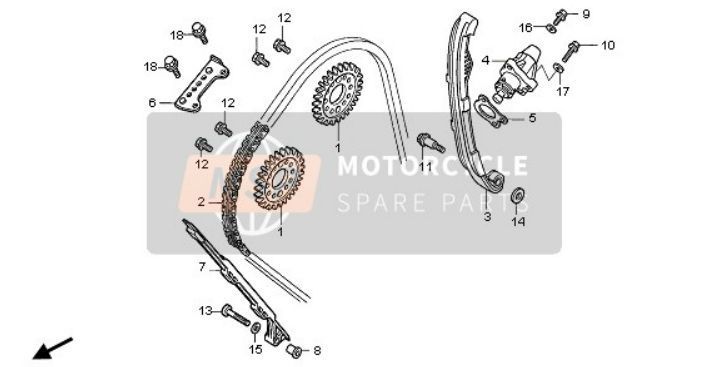 Натяжитель цепи ГРМ 14520-MFA-D02 Honda &nbsp;CBF1000, CBR1000RR 2006-2007
