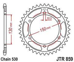 JTR859,47 Звезда задняя YAMAHA YZF 600R THUNDER CAT (96-03), YZF 1000 THUNDER ACE, FZR 100