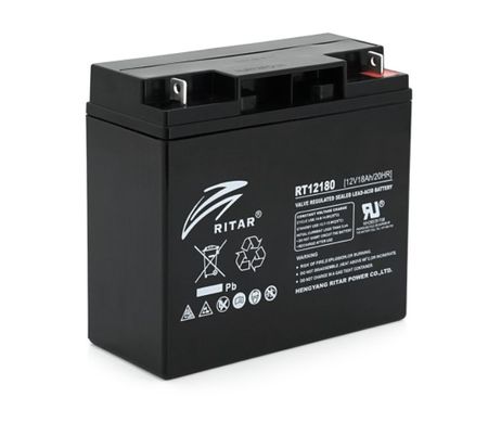 Аккумуляторная батарея AGM RITAR RT12180BL5, Black Case, 12V 18.0Ah (181х77х167 ) Q4, 4.85кг