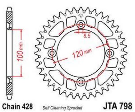 JT JTA798.47 - Зірка задня легкосплавна