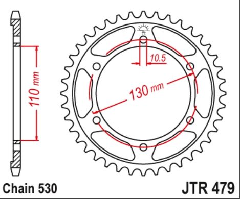 JTR479,46 Звезда задняя