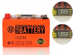 Аккумулятор UTX9-BS  (YTX9-BS) VLAND с цифровым вольтметром, 12В 9 A*ч, 150x87x107 мм
