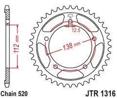 JT JTR1316.39 HONDA CTX 700 DCT '14-'16, NC 700/750 '12-'19 (438439JT) (цепь. 520)