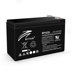 Аккумуляторная батарея AGM RITAR RT1270A, Black Case, 12V 7.0Ah ( 151 х 65 х 94 (100) ) Q10