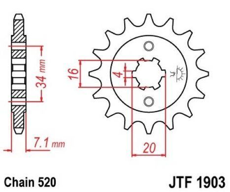 JT JTF1903.15  - Зірка передня KTM DUKE, RC 125/200 2011-2019 (2247 15 18NC)