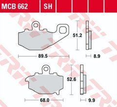LUCAS MCB662SH - Гальмівні колодки KAWASAKI ER-6F, ER-6N, GPZ, KLE, Z, ZR, ZRX, ZX, ZX-10R, ZX-6R, ZX-6RR, ZX-9R, ZZR 400-1100 1993-2018