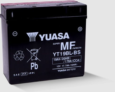 YUASA YT19BL-BS Мото аккумулятор 19 А/ч, 170 А, (-/+), 186x82x171 мм