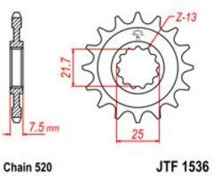 JT JTF1536.15 - Звезда передняя KAWASAKI ZX-6R 600/636 2007-2020