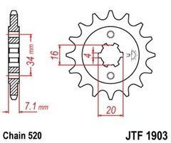 JT JTF1903.13  - Зірка передня KTM DUKE, RC 125/200 2011-2019 (2247 13 18NC)