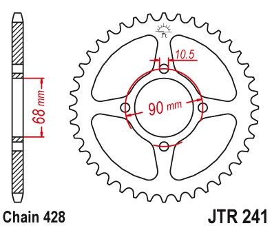 JTR241,53 Задня зірочка HONDA MTX 80/125 1983-1995
