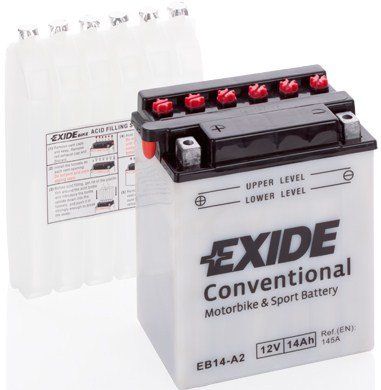 EXIDE EB14-A2 / YB14-A2 Мото аккумулятор 14 А/ч, 145 А, (+/-), 134x89x165 мм