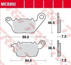 MCB892 LUCAS - Комплект тормозных колодок TRW Sinter (2DP-F5805-00) Ямаха n max 155 - 2022р передні
