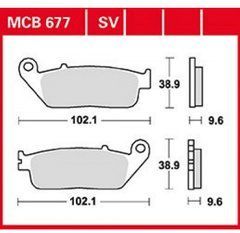 LUCAS MCB677SV sinter - Гальмівні колодки BUELL BLAST; CAGIVA NAVIGATOR; DAELIM ROADWIN, ROCKET, VL, VS, VT; HONDA CB, CBF, FMX, VFR, VT; KYMCO VENOX 125-1000 1988-2010