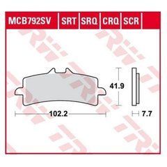 TRW LUCAS MCB792SV - Гальмівні колодки APRILIA RSV4 09-, DUCATI V4 PANIGALE 18-, PANIGALE 1299 15-, KAWASAKI H2 15-, ZX10R / RR 16-, KTM 990 SMR 10-13, 1190 RC8 08-15, 1 2 90 СУПЕРГЕРЦОГ 14-, SUZUKI GSXR 600/750 11-16, GSXR/GSXS 1000 12-, GSXR 130